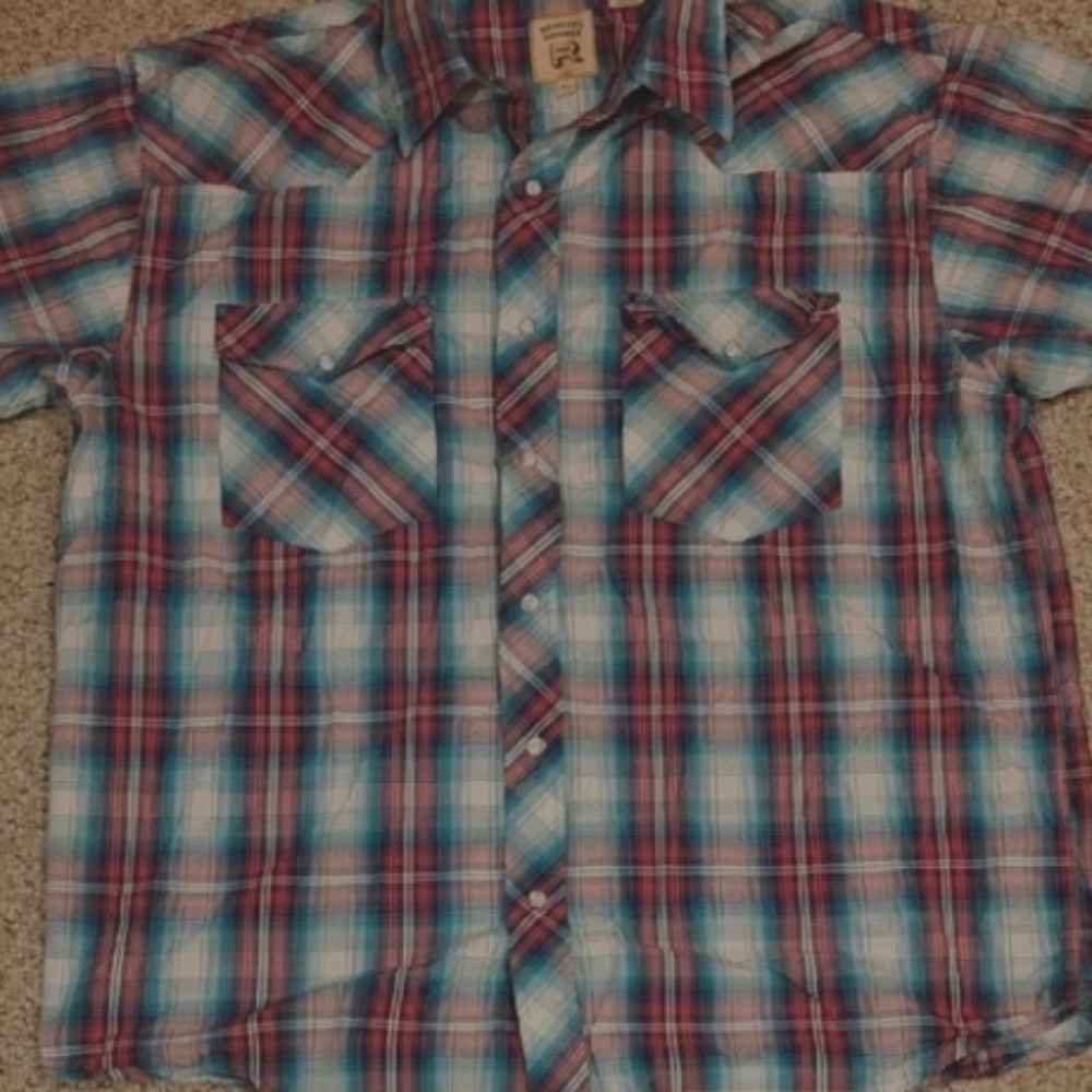 RRL Western Shirt | Blue and Red XL